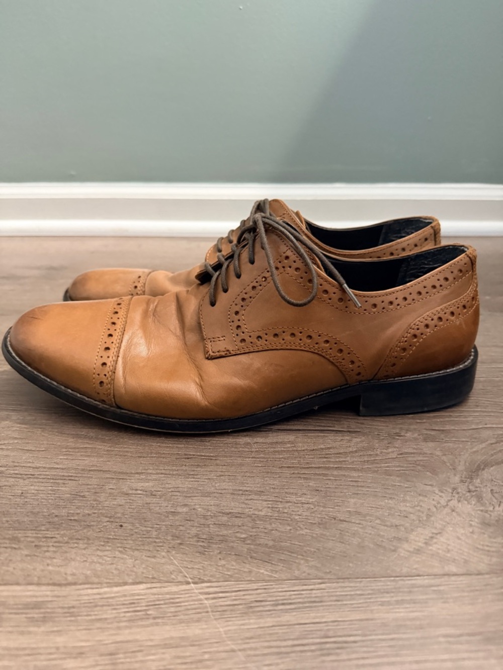 Nunn Bush Men's Brown Leather Wingtip Oxfords - Size 10.5 W - Picture 3 of 8